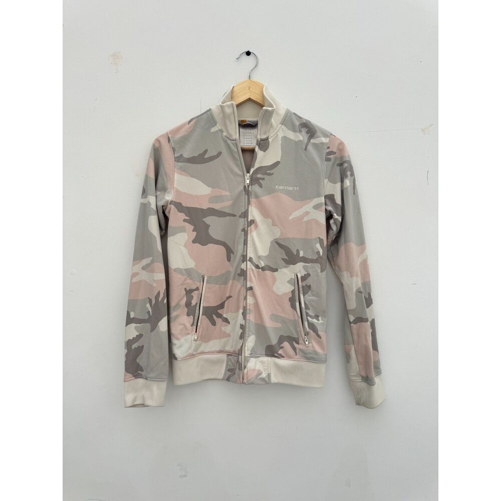 Carhartt Pink Camo Track Jacket Women's Small Full Zip Bomber
